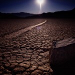 Moving rock at the Devil's Racetrack (racetrack playa)