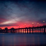 Huntington Beach pier at sunset
