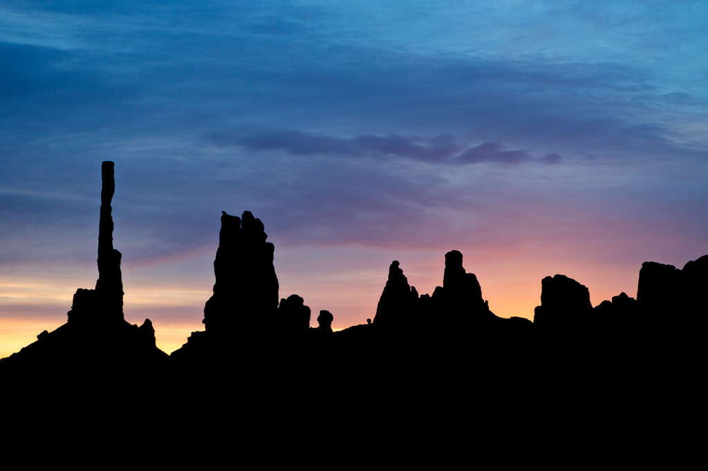 Sunrise at the Monument Valley "totem pole"