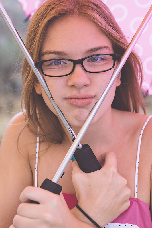 Cheyenne Conner rain umbrella portrait