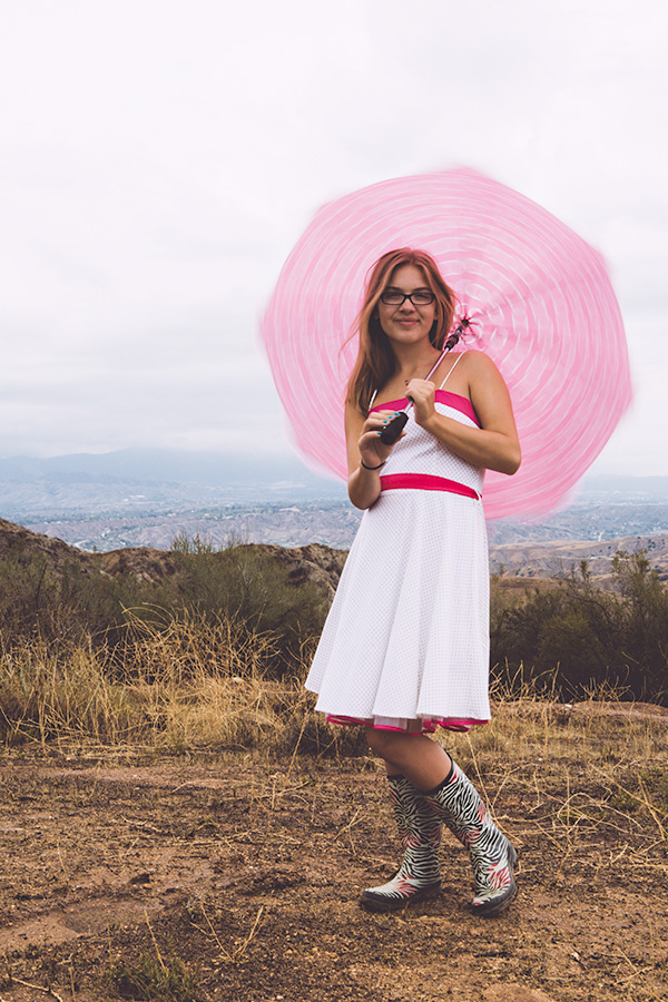 Cheyenne Conner rain umbrella portrait