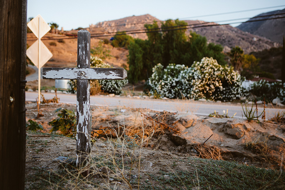 Colton roadside memorial