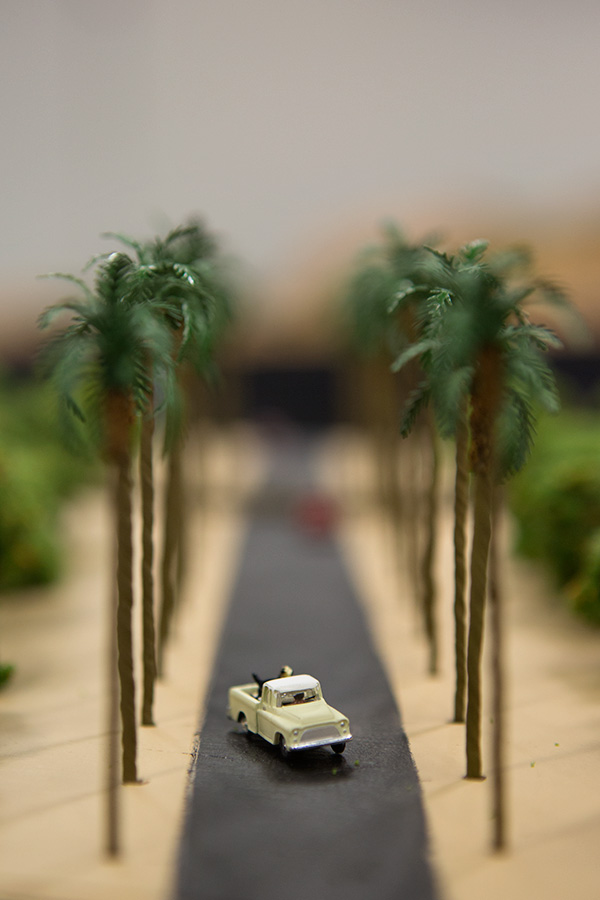 Anaheim Convention Center Model Train Expo-Truck with dog in bed