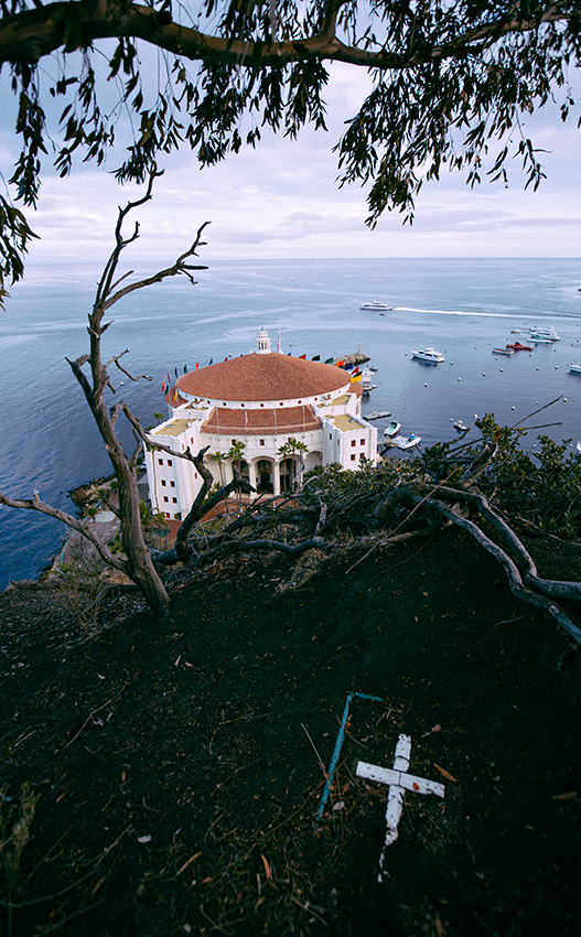 The Casino from the cliff behind it, including a grave(?)