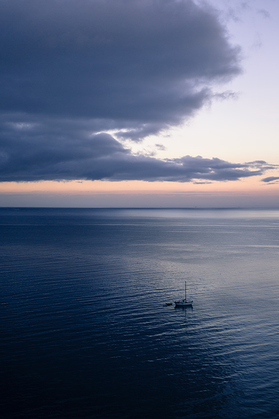 A lonely sailboat