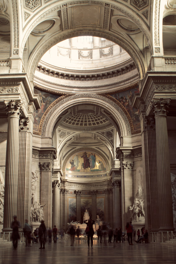 Long exposure inside the Pantheon, Paris, France