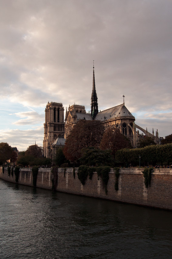 Notre Dame Cathedral near sunset