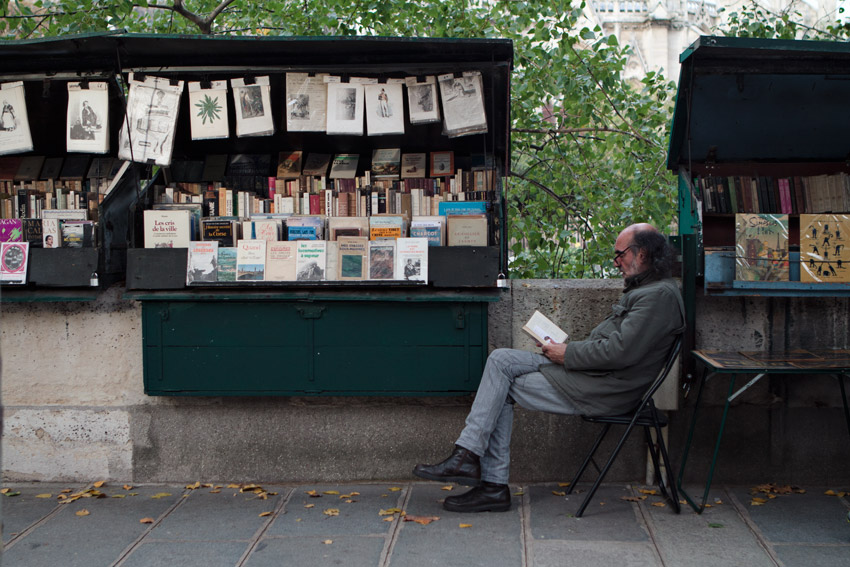 A bookseller near Notre Dame de Paris