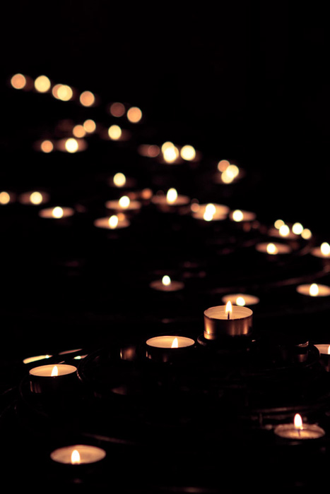 Prayer candles at Notre Dame