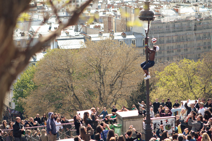 Soccer performer at Sacre-Coeur