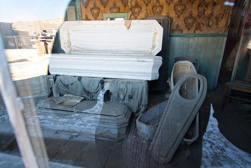 Jake Reinig Travel Photography | Bodie Ghost Town | Undertaker, Mortuary, Coffins