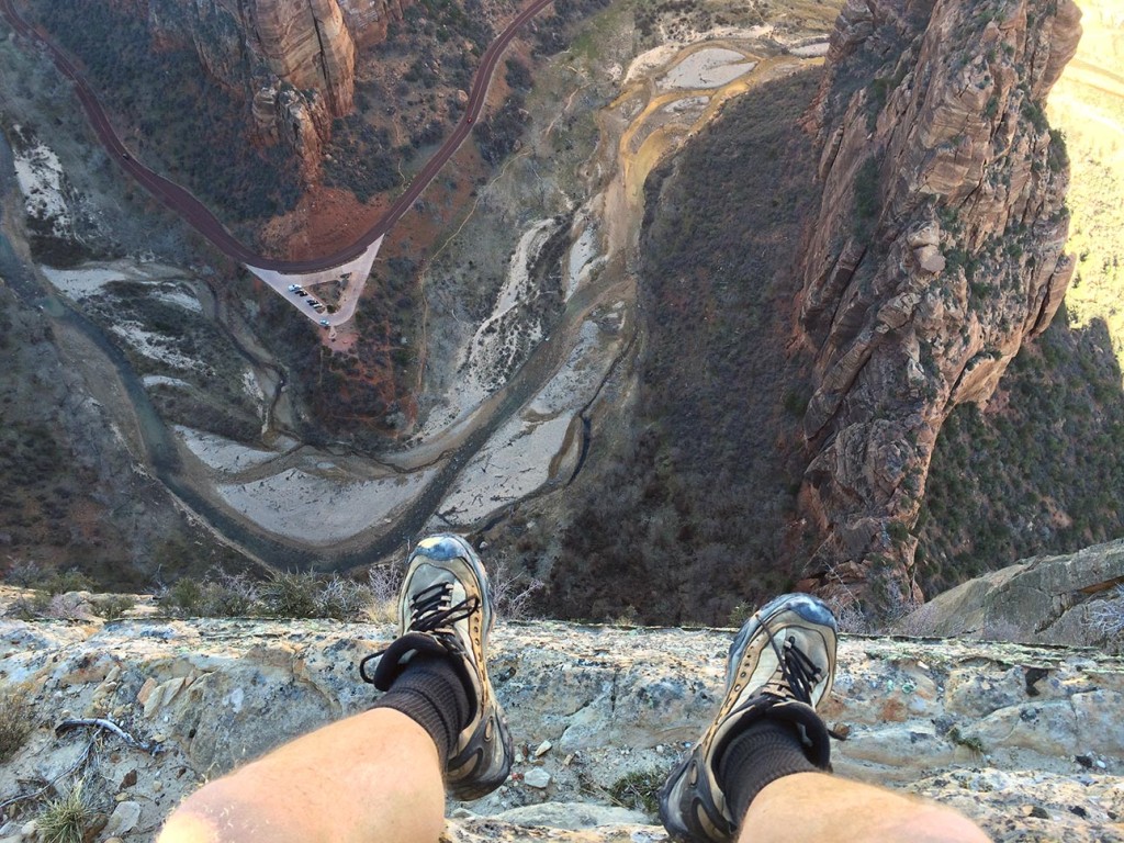 Taking a break at the top of the Landing. 