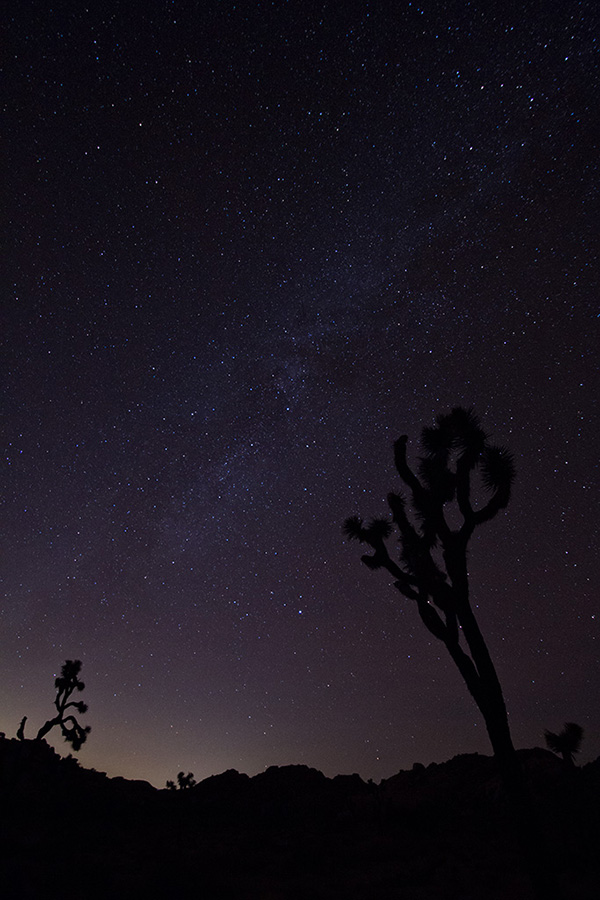 Milky way from the pictograph rock at Joshua Tree