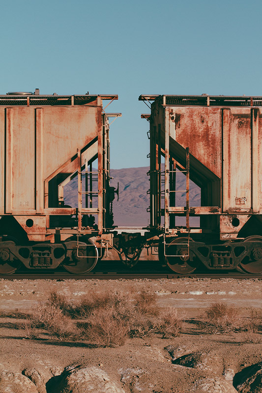 Jake Reinig Trona Pinnacles Abandoned Train Cars