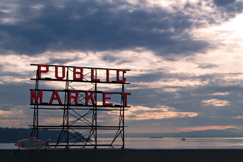 Seattle public market sign
