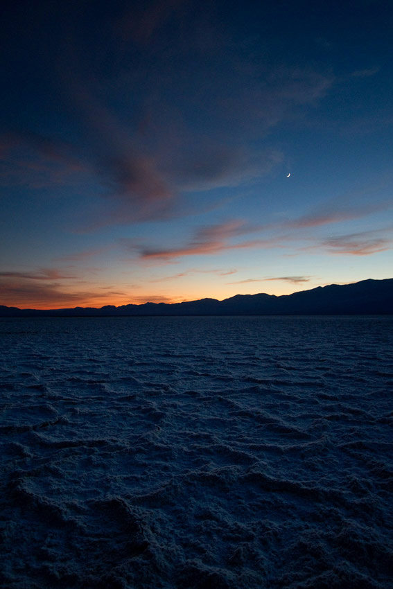 Badwater Basin at sunset, Death Valley