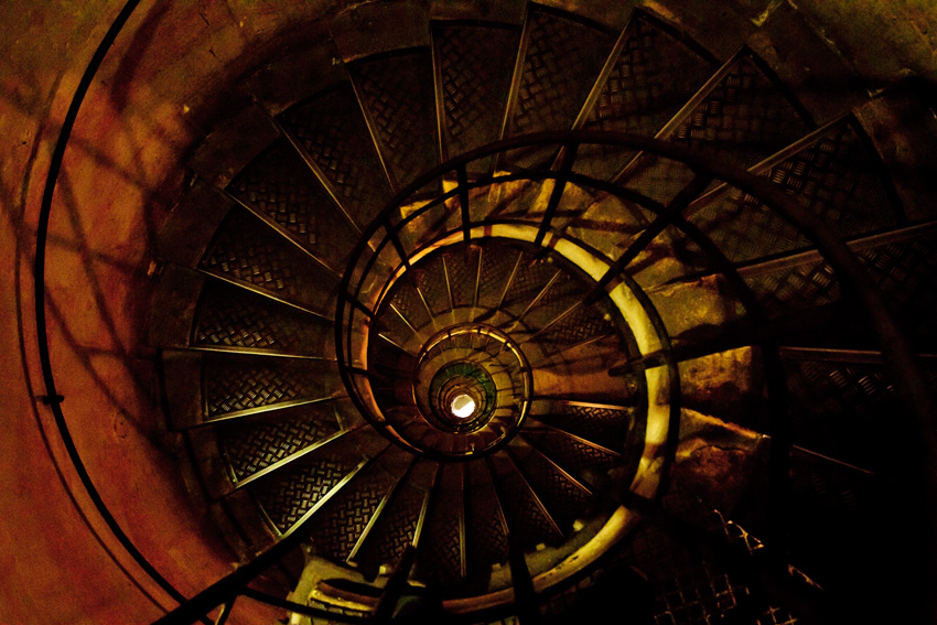 Spiral staircase at the Arc de Triomphe