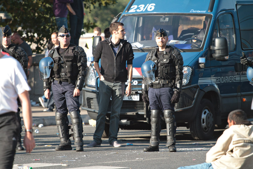 Gendarmes at the Techno parade 2012