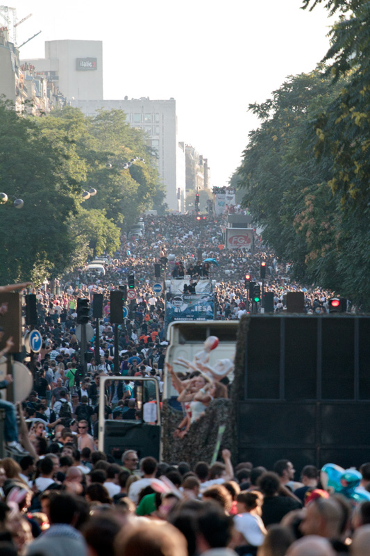 Throngs of revelers at Techno Parade 2012