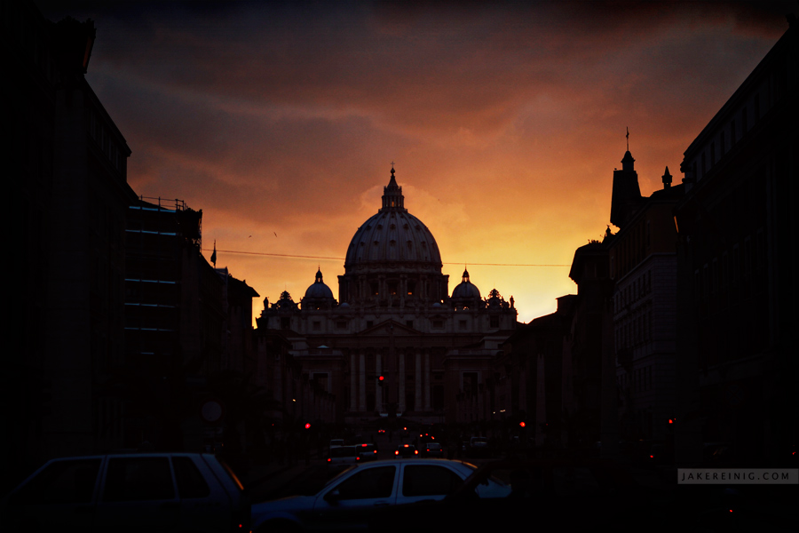 St. Peter's Basilica at sunset