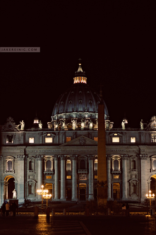 St. Peter's Basilica at night